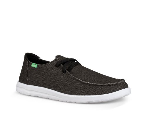 Sanuk Mens Shaka Black Shoes | IJQKBF186